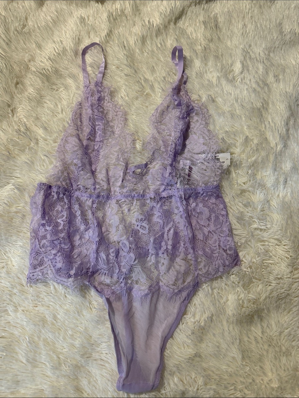 Adore Me Lilac Lace Plunge Teddy